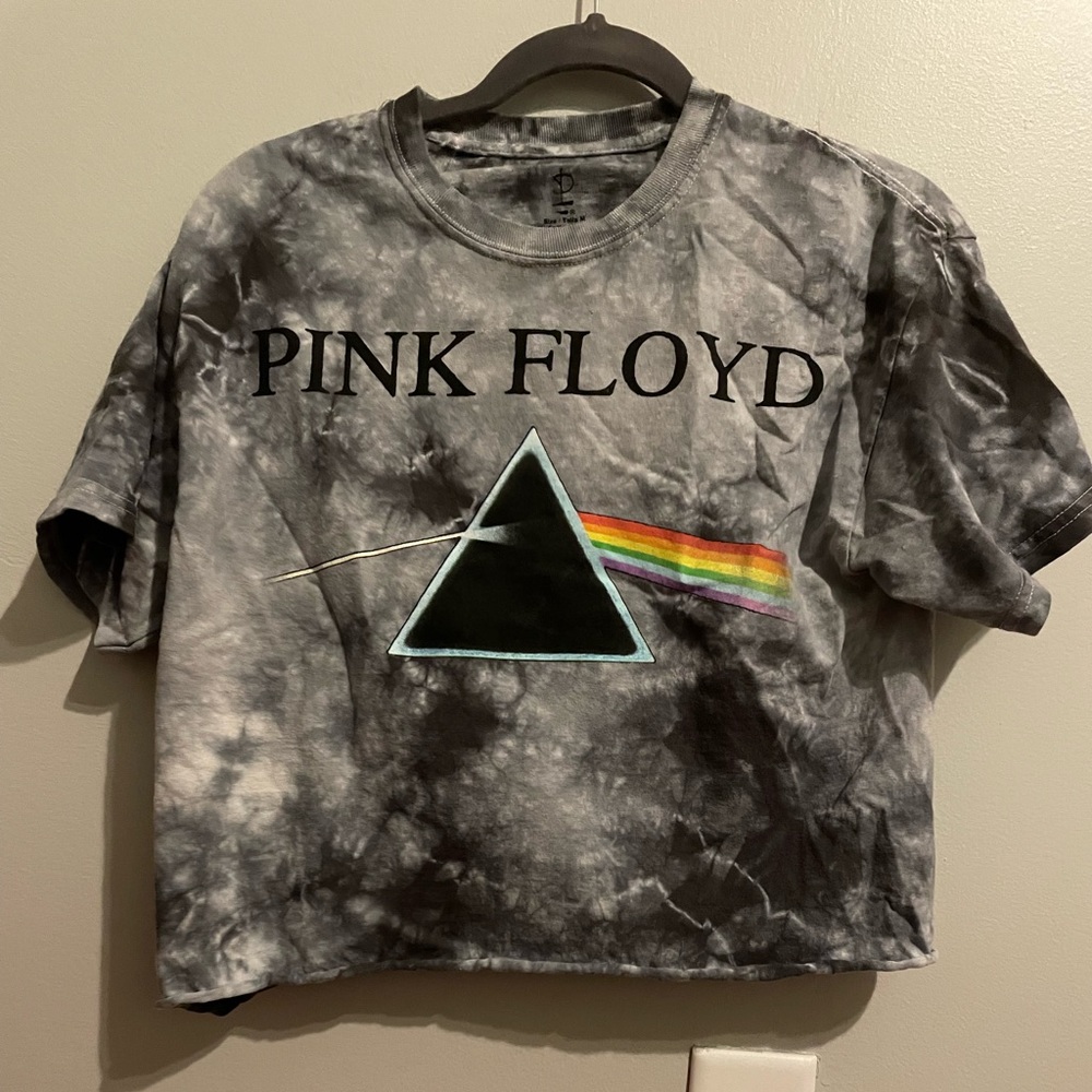 pink floyd cropped tee